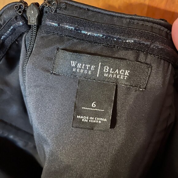 White House Black Market Black Lace Bodice Strapless Dress Size 6 Polyester Blen - Picture 6 of 10